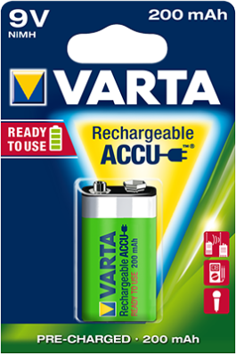 Acumulator Ni-MH 9V 200mAh, tehnologie "Ready to use"  56722 Varta