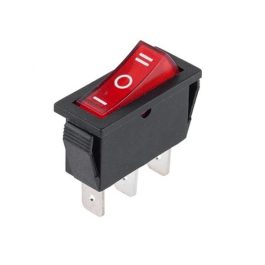 Intrerupator 3 poli 250V 15A 1 buton rosu 3 pozitii