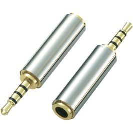 Adaptor audio 2,5mm Jack 4 contacte stereo tata la 3,5mm Jack 4 contacte stereo mama, metal, aurit