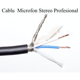 Cablu microfon profesional, negru, 2 x 22AWG cupru OFC
