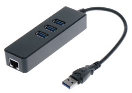 Adaptor LAN USB 3.1, IEEE802.3 ,802.3u, 802.3ab (10Base-T, 100Base-TX, 1000BaseT) 1000 Mbps cu HUB 3 porturi