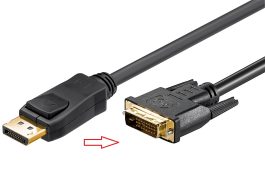 Cablu DisplayPort la DVI-D 1,8m DP tata la DVI-D tata, contacte aurite