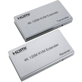 Prelungitor (extender) semnal HDMI prin cablu de retea UTP Cat 5/6, distanta max. 120m + KVM, rezolutie 4K