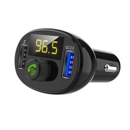 Modulator FM cu Bluetooth V5.0, slot 2 x USB (1A+QC3.0), afisaj LED