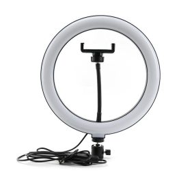 Lampa circulara Ring Light, montabil pe suport cu brat pantografic, diametru 30cm/ Led SMD, 3 moduri de lumina, 10 trepte reglaj, suport telefon