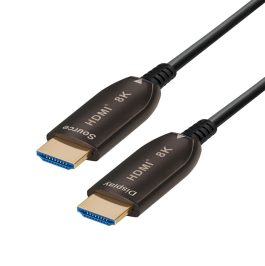 Cablu HDMI Active Optical AOC 2.1 18Gbps 8K@60Hz 100m HDR Conectori Auriti Negru