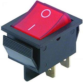 Intrerupator 4 poli 250V 15A 1 buton rosu