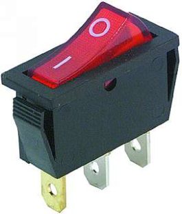 Intrerupator 3 poli 250V 15A 1 buton rosu