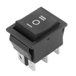 Intrerupator 6 poli 250V 15A 1 buton negru 3 pozitii
