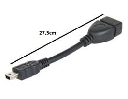 Cablu USB A mama la 5 pini mini B tata cu functie OTG, 27,5cm