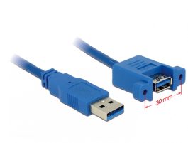 Cablu USB 3.0 1,0m A tata la A mama, albastru
