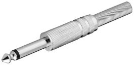 Mufa 6,35mm Jack tata, mono, metal, cu protector cablu
