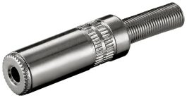 Mufa 3,5mm Jack mama, stereo, metal, cu protector cablu
