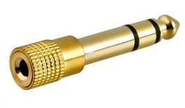 Adaptor audio 6,35mm Jack stereo tata la 3,5mm Jack stereo mama, metal, aurit