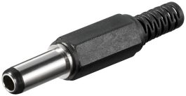 Mufa DC tata 5,5x2,5mm cu protector de cablu