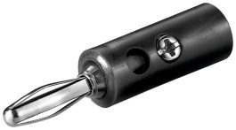 Mufa banana tata, 4mm, cu surub, plastic, negru