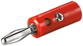 Mufa banana tata, 4mm, cu surub, plastic, rosu