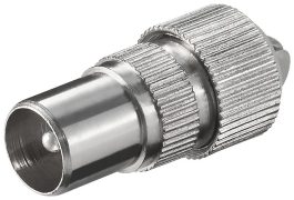 Mufa coax tata, metal, cu surub