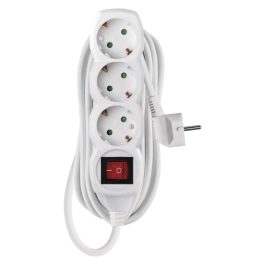 Prelungitor 5m 3xSchuko, alb, cu intrerupator