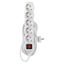 Prelungitor 5m 5xSchuko, alb, cu intrerupator