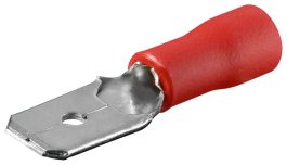 Papuc electric izolat, tata, rosu, cablu: 0,5-1,0mm2, dimensiuni: 4,8 x 0,8mm, Imax: 10A