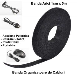 Banda cu arici Velcro 1cm x 5m