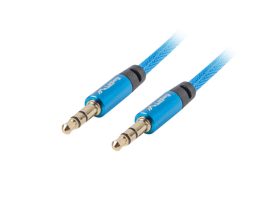 Cablu audio jack 3,5mm stereo tata la 3,5mm stereo tata, 1m, albastru