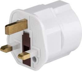 Adaptor CEE 7/3 Schuko mama la priza UK 3-pini tata (Type G, BS 1363) cu pamantare