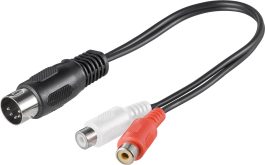 Cablu audio 0,2m 2 x RCA mama la 5 pini DIN tata