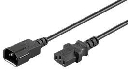 Cablu alimentare PC 2m IEC320-C14 tata la  IEC320-C13 mama, negru
