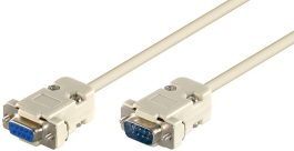 Cablu serial RS232 2m D-SUB 9 pini tata la D-SUB 9 pini mama, pini 1:1