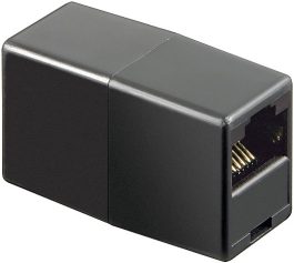 Adaptor UTP, ISDN 8P8C RJ45 mama la RJ45 mama, negru