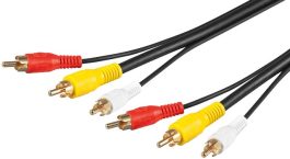 Cablu audio video 10m 3 x RCA tata la 3 x RCA tata