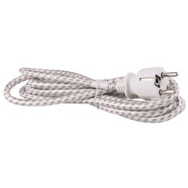 Cablu alimentare pentru fier de calcat 2,4m CEE 7/7 tata la 3 fire, alb