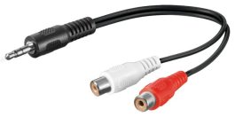 Cablu audio 0,2m 3,5mm Jack stereo tata la 2 x RCA mama
