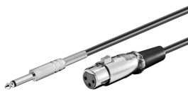 Cablu microfon 5m 6,35mm mono tata la 3 pini XLR mama, negru