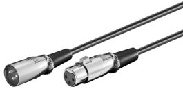 Cablu XLR 10m XLR tata la XLR mama, negru