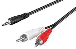 Cablu audio 5m 3,5mm Jack stereo tata la 2 x RCA tata, conductor cupru
