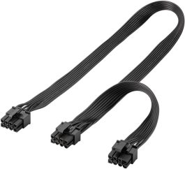 Cablu alimentare PCI Express 8 pini tata la 2x 6+2 pini tata 23cm + 6.3cm