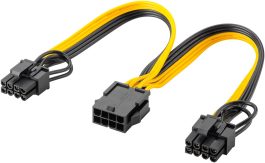 Cablu alimentare PCI Express 8 pini mama la 2x 6+2 pini tata 23cm + 23cm