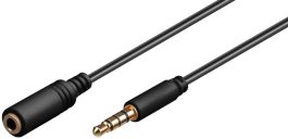 Cablu audio 1,5m 4 pini 3,5mm Jack stereo tata la 4 pini 3,5mm Jack stereo mama, contacte aurite