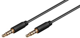 Cablu audio 1,5m 4 pini 3,5mm Jack stereo tata la 4 pini  3,5mm Jack stereo tata, contacte aurite