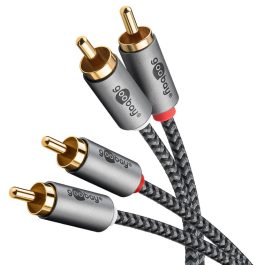 Cablu audio 2 x RCA tata la 2 x RCA tata, contacte aurite, 0.5 m
