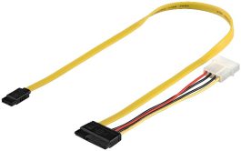 Cablu de date HDD SATA3 0,5m data+power la SATA3 L tata + Molex 4 pini 5.25 tata