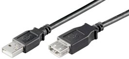 Cablu USB 2.0 0,6m A tata la A mama, negru
