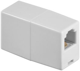 Adaptor modular 6P4C RJ11 mama la RJ11 mama, alb