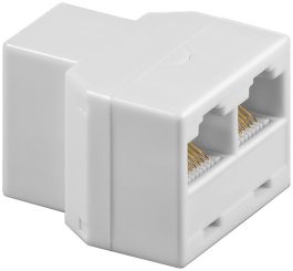 Adaptor UTP, ISDN 8P8C RJ45 mama la 2 x RJ45 mama, alb