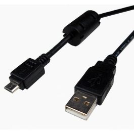 Cablu USB 2.0 1,8m A tata la micro B tata, cu ferita, negru, microUSB