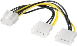 Cablu alimentare Molex 0,15m 2 x 5.25 tata la PCI Express 8 pini