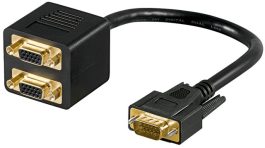 Adaptor cu cablu VGA (SVGA) tata la 2 x VGA (SVGA) mama, contacte aurite